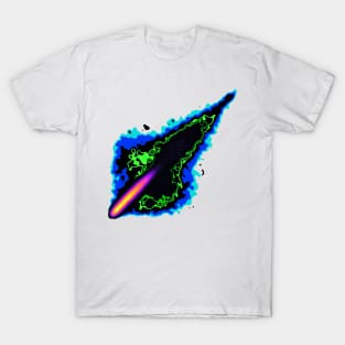 Impact Event | Radioactive Inferno Asteroid Blue Green Black T-Shirt